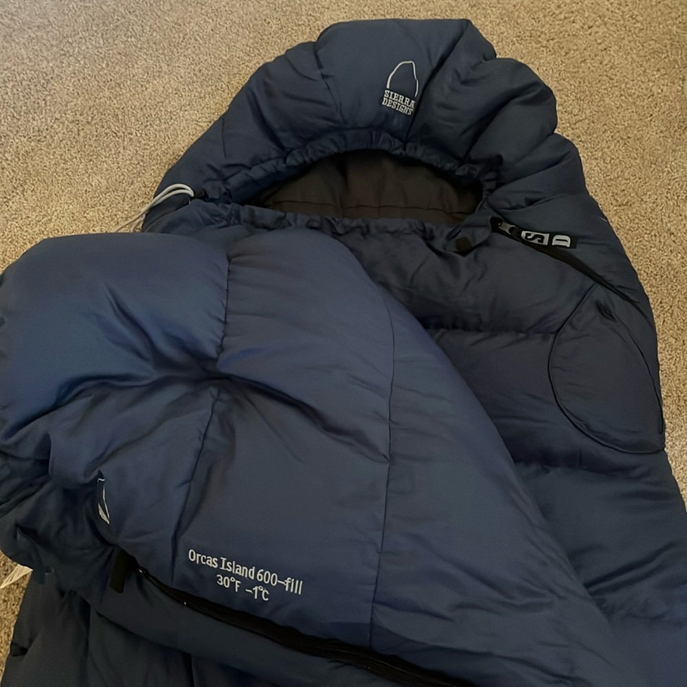 GUC Sierra Design Orcas Island 600 Blue Goose Down 30 degree Sleeping Bag